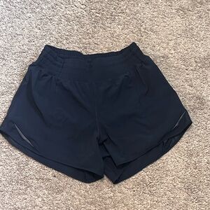 Lululemon Hotty Hot High Rise Short 4 inch Navy / Black Athletic Shorts